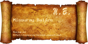 Missuray Balázs névjegykártya